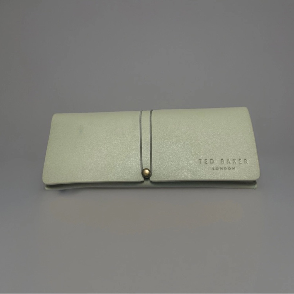 Ted Baker London Green Soft Shell Fold Over Wrap Closure Glasses Case